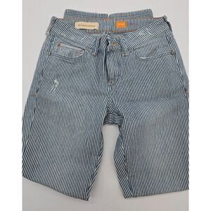 Pilcro & The Letterpress Blue Striped Womens ankle Jeans Size 25